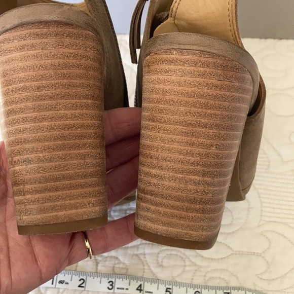 Franco Sarto Knox open toe leather upper mushroom color size 10 block heel - Picture 8 of 11